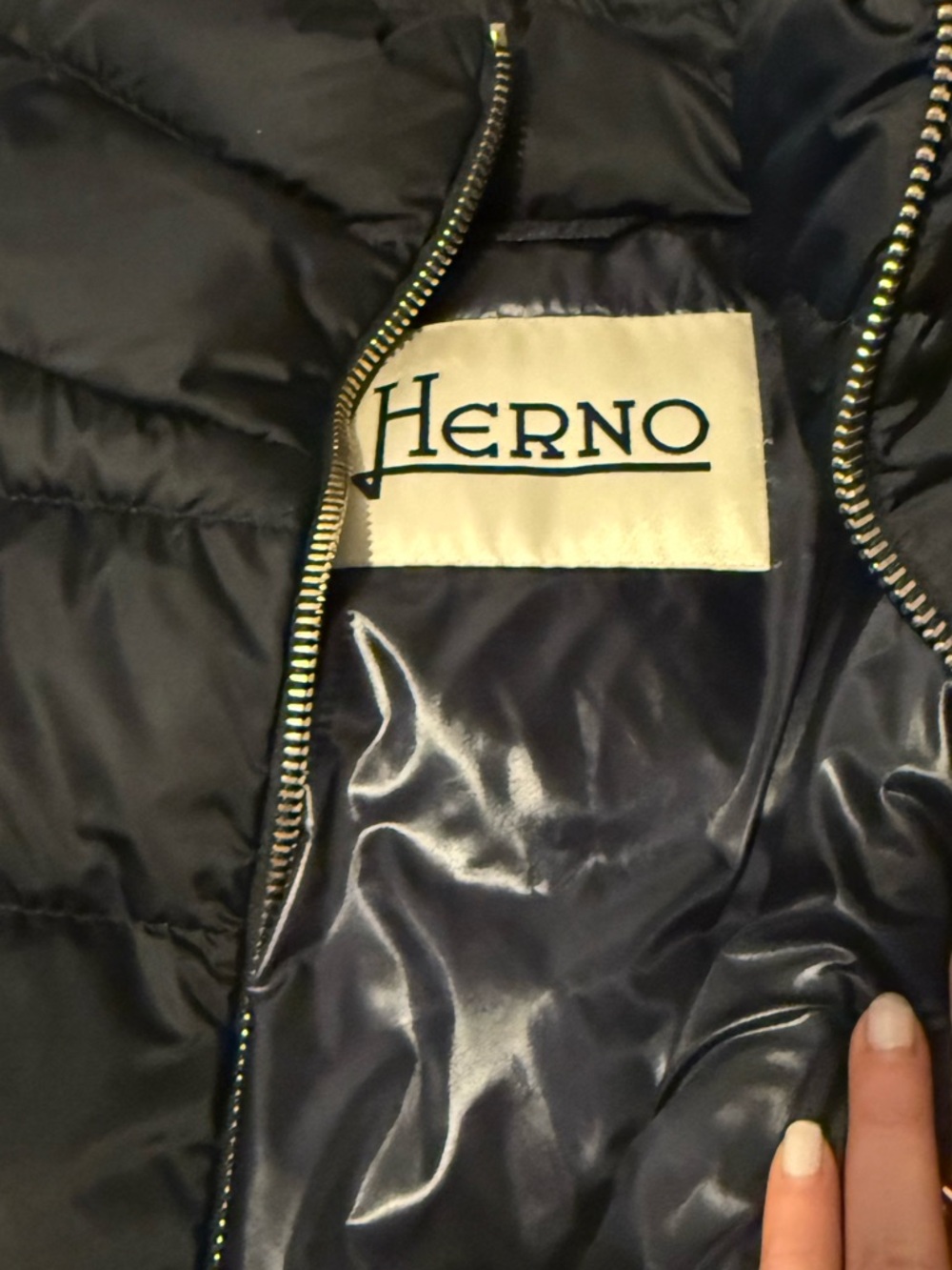 Women’s Herno funnel neck coat size 50 black - Picture 3 of 5